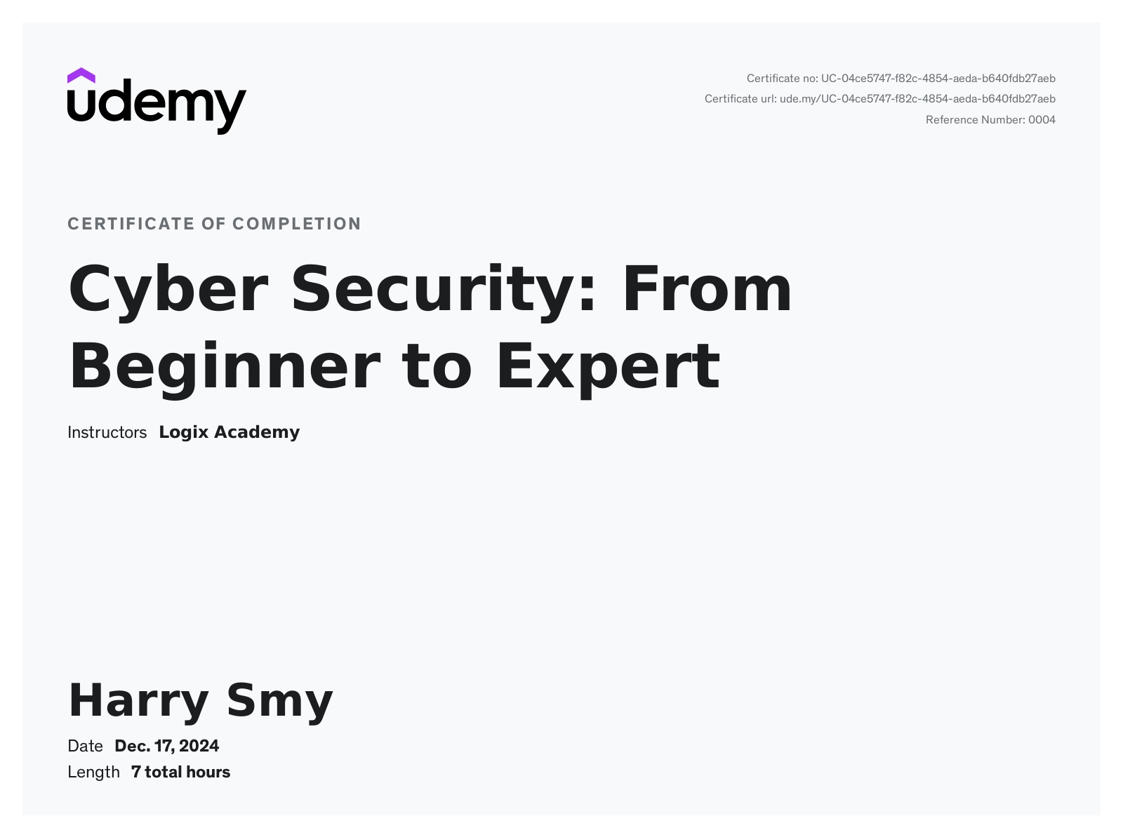 General CyberSecurity Certification