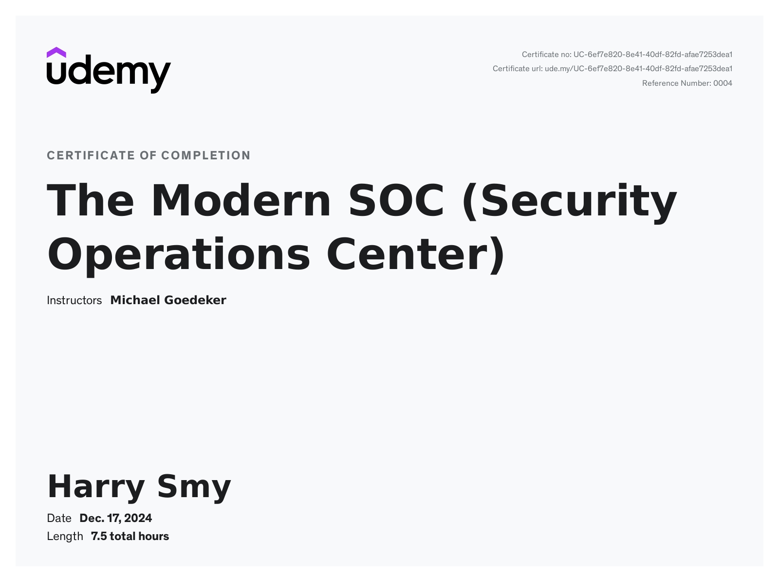 Modern SOC Certification